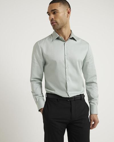 River Island Premium Smart Shirt - Grey
