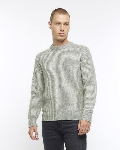 River Island Soft Rib Sweater - Grey