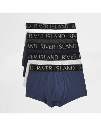 River Island Blue Ri Waistband Hipster 5 Pack