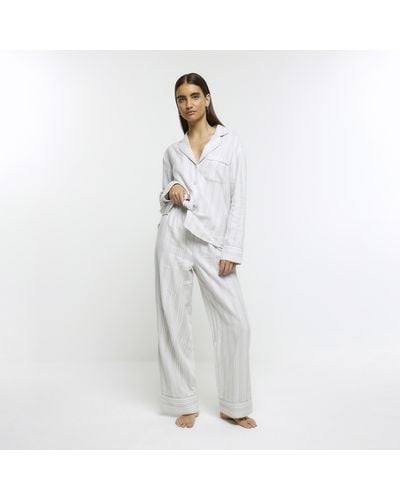 River Island Stripe Pyjama Trousers - White
