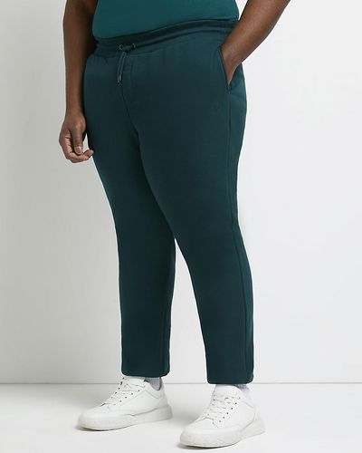River Island Big & Tall Green Slim Fit Ri Branded Sweatpants