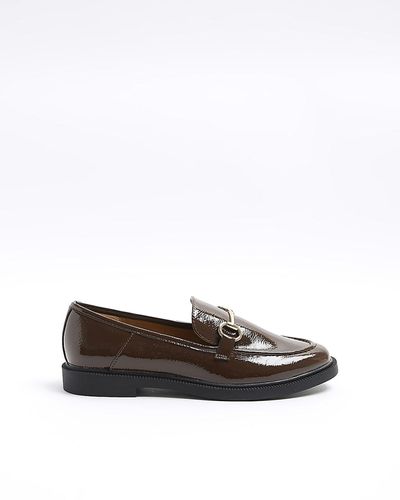 River Island Brown Chain Loafers - White