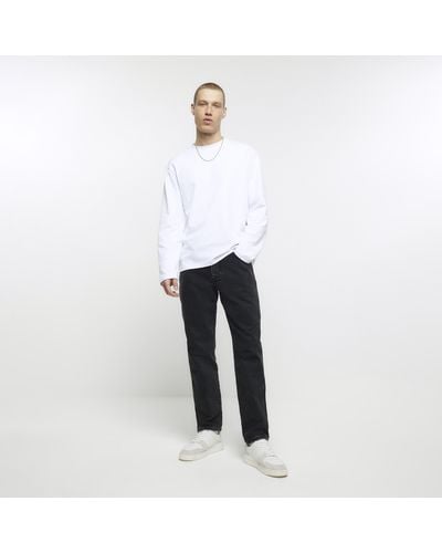 River Island Tapered Fit Jeans - White