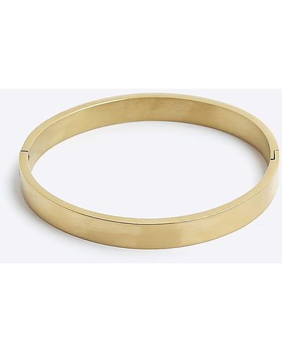 River Island Gold Colour Stainless Steel Bangle Bracelet - White