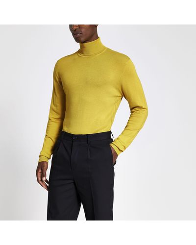River Island Roll Neck Long Sleeve Top - Yellow