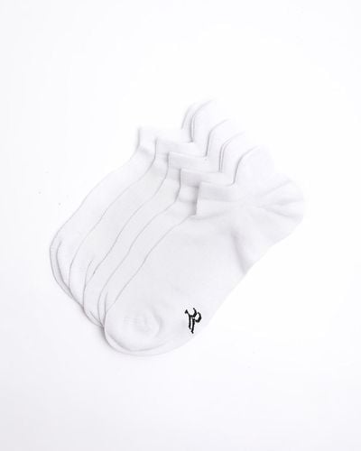 River Island 5pk Rib Sneaker Socks - White