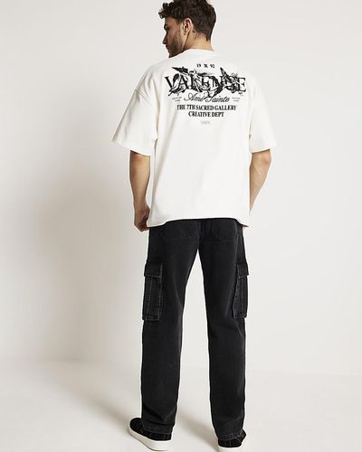 River Island White Oversized Fit Graphic T-shirt