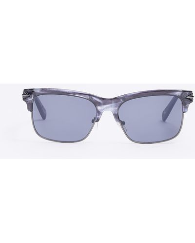 River Island Grey Abstract Square Sunglasses - White