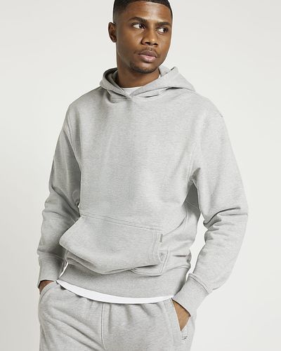 River Island Grey Regular Fit Essential Hoodie