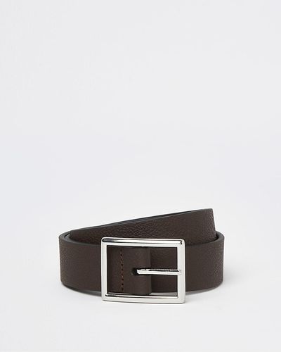 River Island Brown Leather Buckle Belt