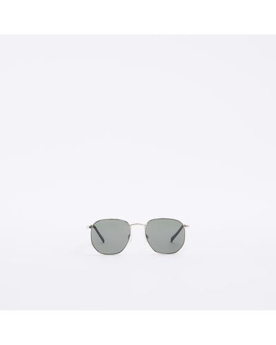 River Island Colour Tinted Lenses Round Sunglasses - White