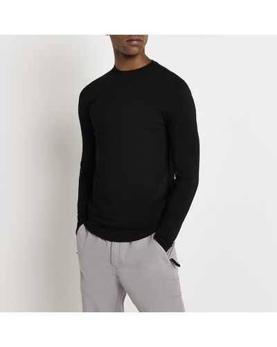 River Island Long Sleeve T-shirt - Black