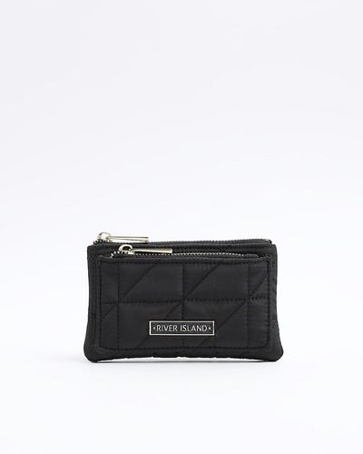 River Island Soft Quilted Pouch Purse - Black