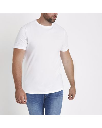 River Island Big And Tall Muscle Fit T-shirt - White