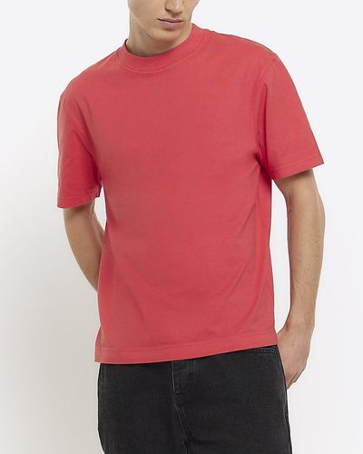 River Island Washed Ri Studio T-shirt - Red