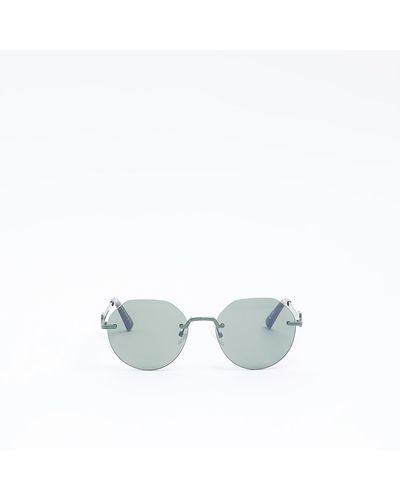 River Island Rimless Round Sunglasses - Metallic