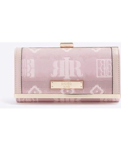 River Island Pink Ri Monogram Ombre Purse