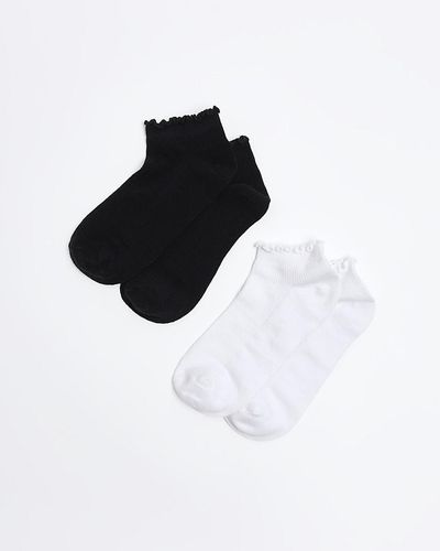 River Island Black Frill Socks Multipack