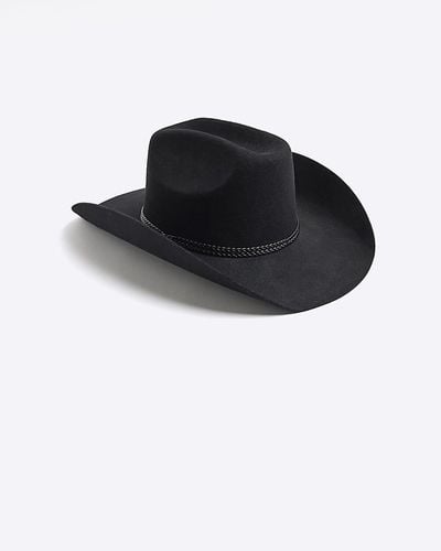 River Island Black Cowboy Hat