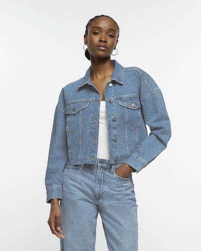 River island peplum denim jacket Clearance