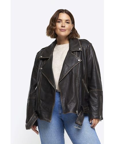 Women's River Island Leather jackets from $74 | Lyst