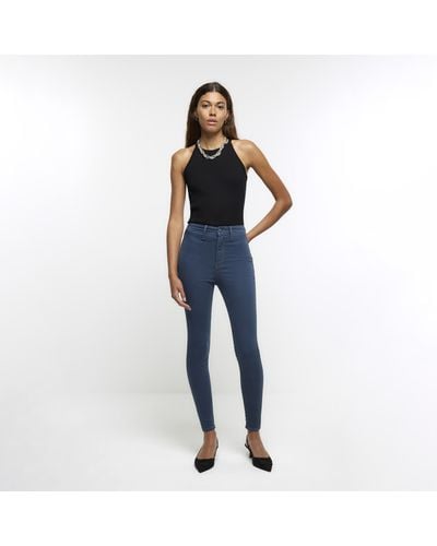 River Island High Waisted Skinny Fit jeggings - Blue