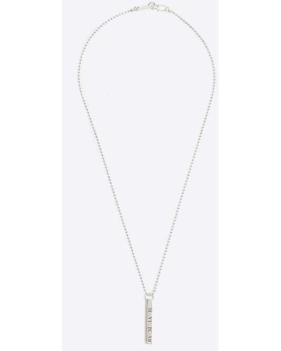 River Island Plated Bar Pendant Necklace - White