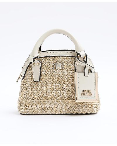 River Island Mini Raffia Bag - Natural