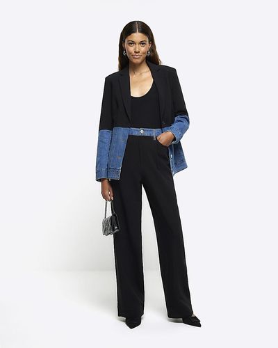 River Island Hybrid Tailored Trousers - Blue