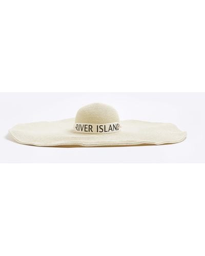 River Island Oversized Straw Hat - White