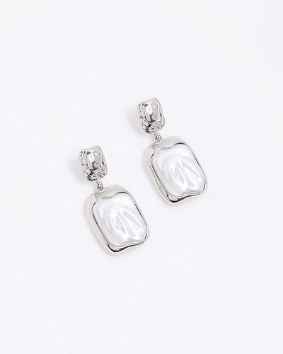 River Island Color Pearl Earrings - White