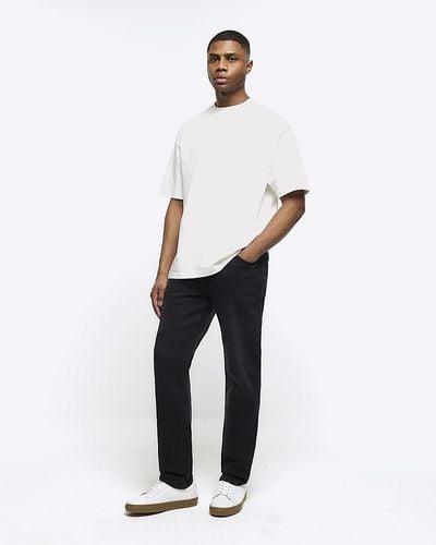 River Island Washed Black Slim Fit Jeans - White