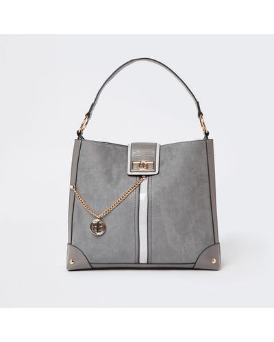 River Island Grey Oversized Slouch Bag
