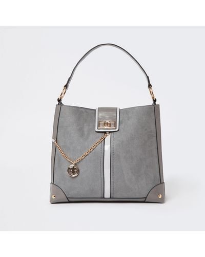 River Island Grey Oversized Slouch Bag