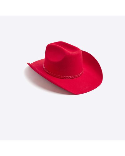 River Island Red Cowboy Hat