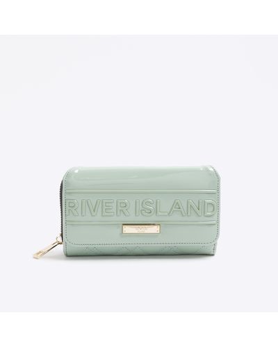 River Island Patent Embossed Purse - Green
