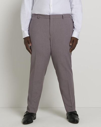 River Island ​big & Tall Purple Slim Fit Suit Trousers - Grey