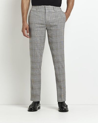 Green slim fit suit trousers  River Island