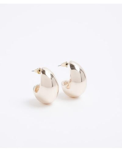 River Island Rose Gold Chunky Hoop Earrings - White