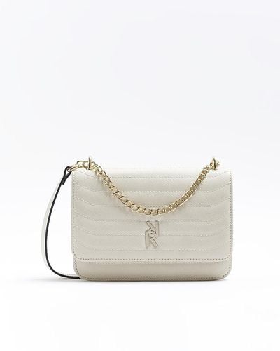 River Island Quilted Chain Shoulder Bag - White