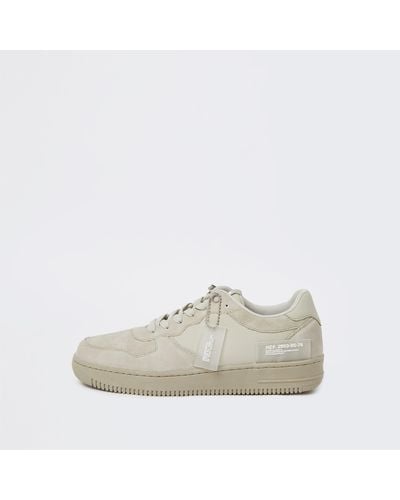 River Island Beige Low Top Lace Up Trainers - Natural