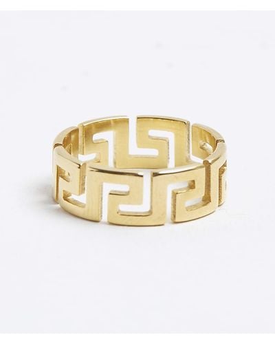 River Island Gold Cut Out Ring - Metallic
