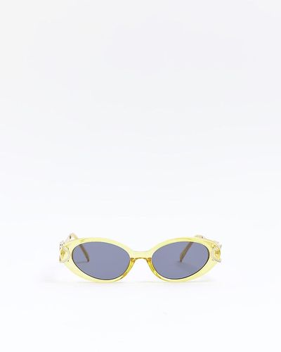 River Island Oval Sunglasses - Blue