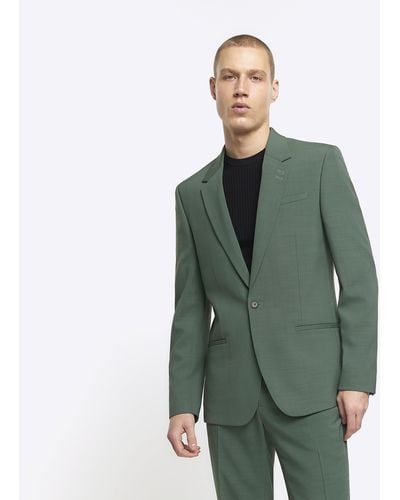 River Island Green Slim Fit Suit Jacket