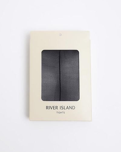 River Island Black Seam Detail Tights - Blue