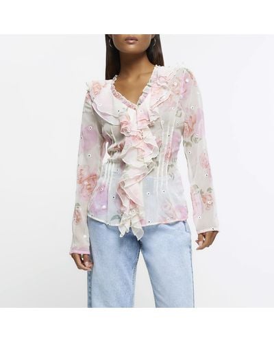 Floral Blouses for Women - Up to 80% off
