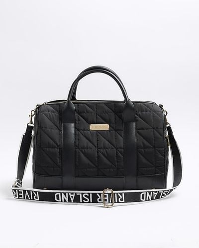 River Island Black Quilted Travel Bag