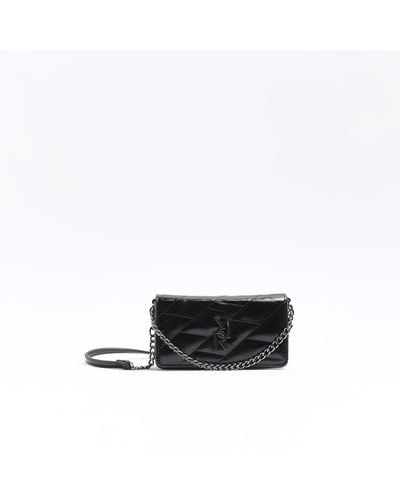 River Island Quilted Chain Cross Body Bag - Black