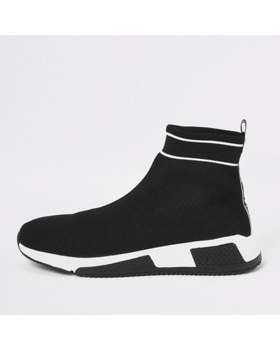 River Island Prolific Sock Runner Sneakers - Black