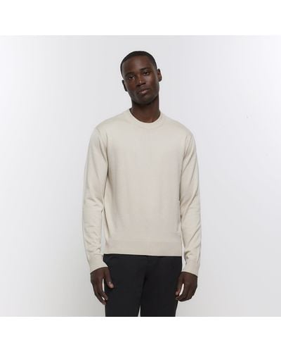 River Island Stone Lightweight Sweater - White